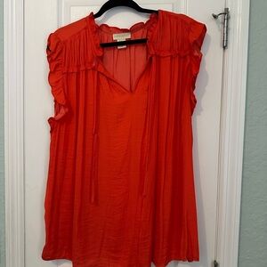Cynthia Rowley Orange Ruffled Blouse